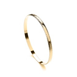 JBG364 | 9ct Yellow Gold 5mm D-Profile Diamond Cut Slave Bangle