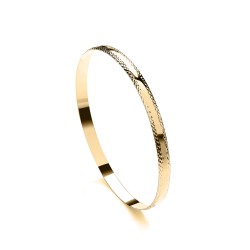 JBG365 | 9ct Yellow Gold 6mm D-Profile Diamond Cut Slave Bangle