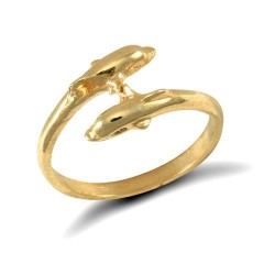 JBR015-A | 9ct Yellow Gold Baby Dolphin Ring