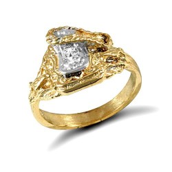 JBR019-A | 9ct Yellow Gold Cubic Zirconia Children's Saddle Ring