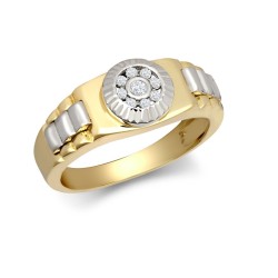 JBR034-C | 9ct 2 Colour Gold Child's CZ Set Watch Strap & Bezel Ring