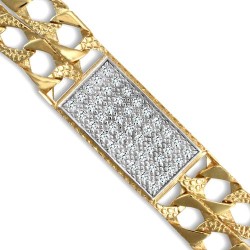 JCC005-5.0 | 9ct Gold Polished Cast CZ Double Curb Bracelet