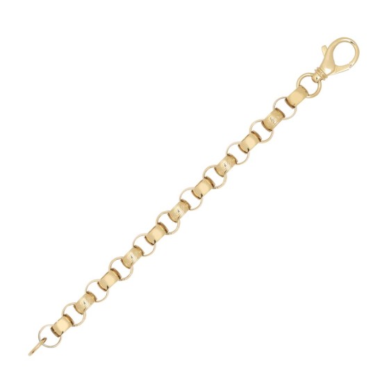 JCN001N-9 | 9ct Yellow Gold Plain & Patterned Cast Belcher Bracelet