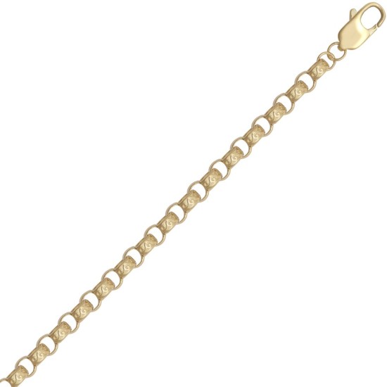 JCN001Z-26 | JN Jewellery 9ct Yellow Gold Cast Plain and Engraved Belcher 5.1mm Gauge