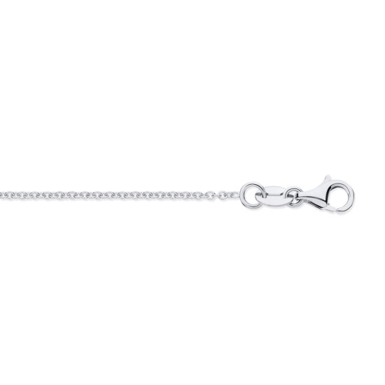 JCN002M-EX | 9ct White Gold Rolo 1.3mm Chain 16-18 Inch Extender