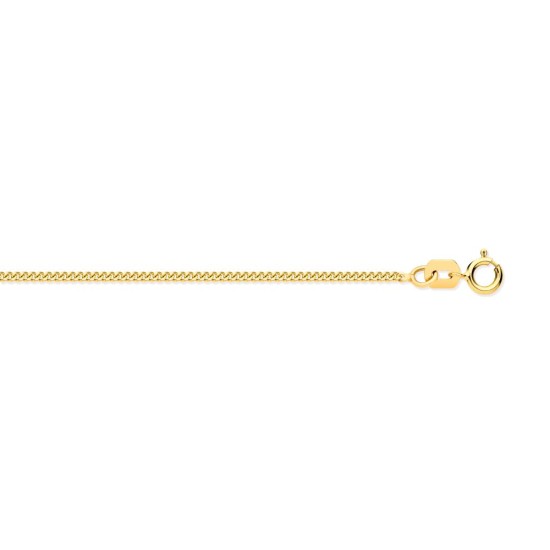 JCN006A-EX | 9ct Yellow Gold Diamond Cut Curb 1.15mm Chain 16-18 Inch Extender