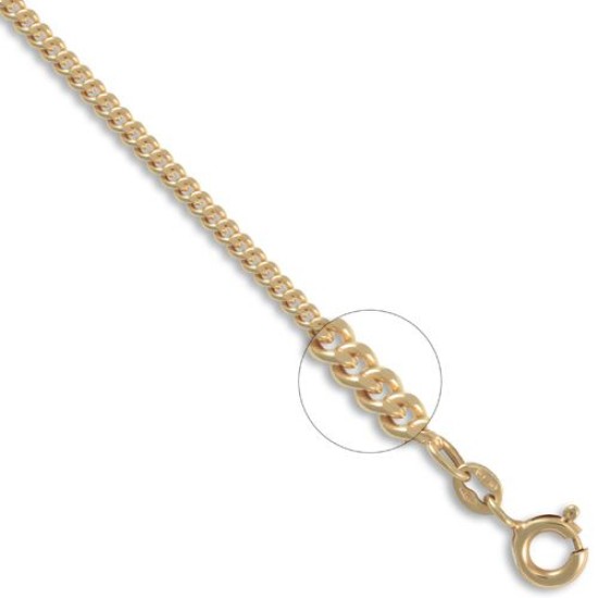 JCN006D-18 | 9ct Yellow Gold Diamond Cut Curb 2mm Gauge Pendant Chain