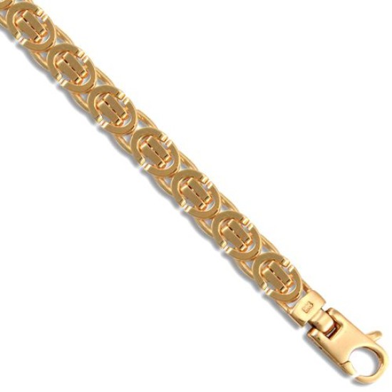 JCN014A-8.5 | 9ct Yellow Gold 6.2mm Flat Byzantine Bracelet