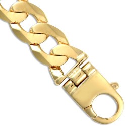 JCN024M-9 | 9ct Yellow Gold Traditional Heavy Weight Curb Link 14mm Gauge Bracelet