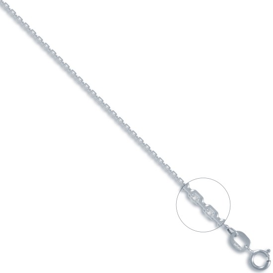 JCN029C-20 | 9ct White Gold Diamond Cut Trace 1.0mm Chain