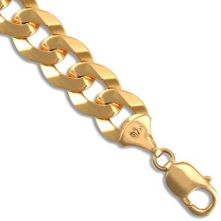 JCN037I-8.5 | 9ct Yellow Gold Flat Curb 12.4mm Gauge Bracelet