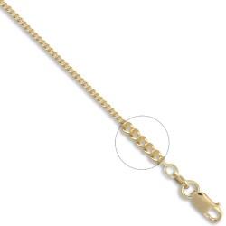 JCN050C-16 | 18ct Yellow Gold Curb 1.5mm Gauge Pendant Chain