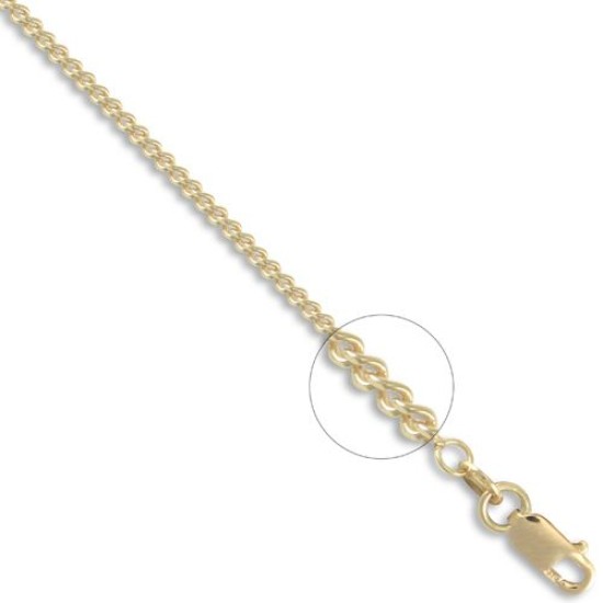 JCN050D-22 | 18ct Yellow Gold Curb 1.8mm Gauge Pendant Chain