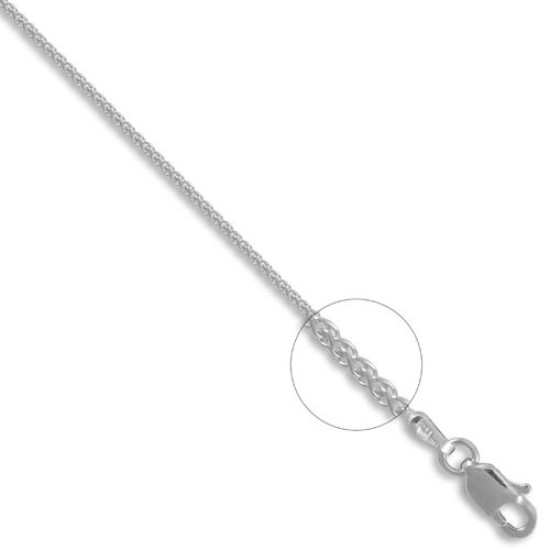 JCN053A-20 | 18ct White Gold Spiga 1mm Gauge Pendant Chain