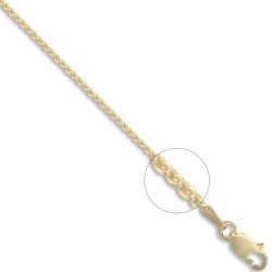 JCN056A-16 | 9ct Yellow Gold Diamond Cut Spiga 1.2mm Gauge Pendant Chain