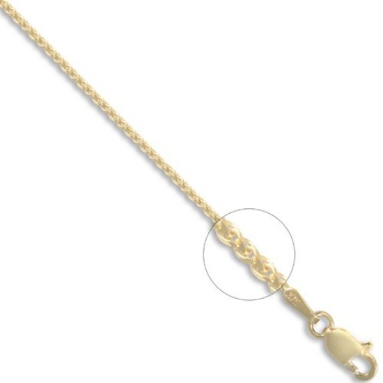 JCN056A-20 | 9ct Yellow Gold Diamond Cut Spiga 1.2mm Gauge Pendant Chain