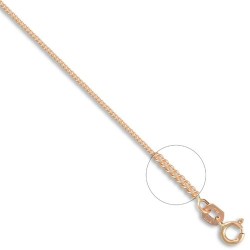 JCN068A-16 | 9ct Rose Gold Diamond Cut Curb 1mm Gauge Pendant Chain