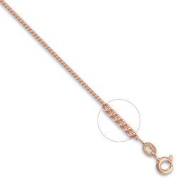 JCN068B-16 | 9ct Rose Gold Diamond Cut Curb 1.3mm Gauge Pendant Chain
