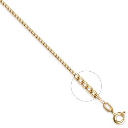 JCN076A-16 | 9ct Yellow Gold Flat Curb 1.5mm Gauge Pendant Chain
