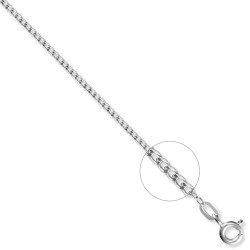 JCN077A-16 | 9ct White Gold Flat Curb 1.4mm Gauge Pendant Chain