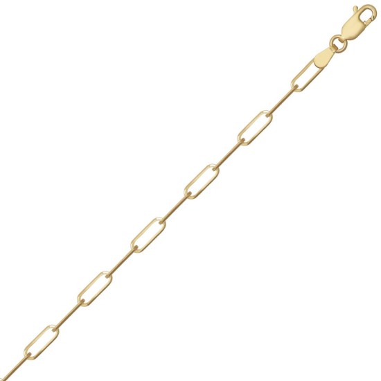 JCN093A-7.5 | 9ct Yellow Gold Paperclip 3.0mm Gauge Bracelet
