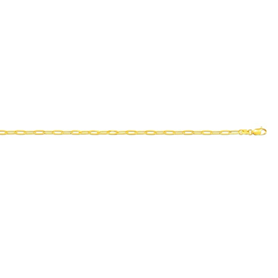 JCN093B-20 | 9ct Yellow Gold Hollow Paperclip 2.7mm Chain