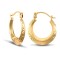 JER027 | 9ct Yellow Gold Engraved Creole Earrings