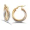 JER090 | 9ct 3 Colour Gold Twist Hoop Earrings
