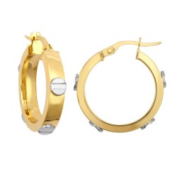 JER131 | 9ct Yellow & White Gold 4mm Hoop Earring