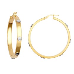 JER134 | 9ct Yellow & White Gold 4mm Hoop Earring