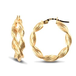 JER150 | 9ct Yellow Gold Barked Twist Earrings
