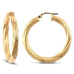 JER209 | 9ct Yellow Gold Twist Hoop Earrings