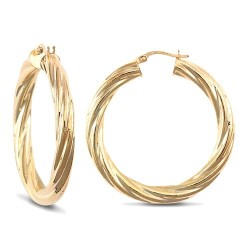 JER210 | 9ct Yellow Gold Twist Hoop Earrings