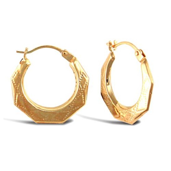 JER286 | 9ct Yellow Gold Round Diamond Cut Earrings