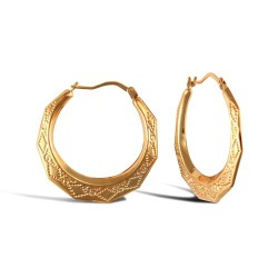 JER288 | 9ct Yellow Gold Round Diamond Cut Earrings