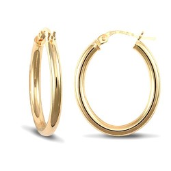 JER440A | 9ct Yellow Gold Oval Earrings