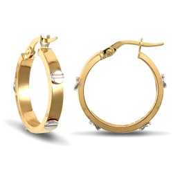JER445B | 9ct Yellow & White Gold 3mm Hoop Earring