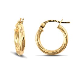 JER560A | 9ct Yellow Gold Twist Hoop Earrings