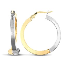 JER581B | 9ct Yellow And White Gold Square Earrings