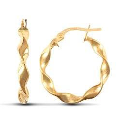 JER606B | 9ct Yellow Gold Super Light Polished Twist Earrings