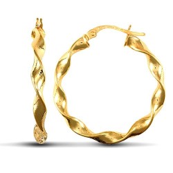 JER606C | 9ct Yellow Gold Super Light Polished Twist Earrings