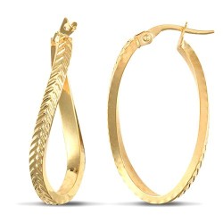 JER618 | 9ct Yellow Gold Super Light Oval Earrings