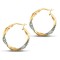 JER661A | 9ct Yellow And White Gold Plain And Frost Hoop Earrings