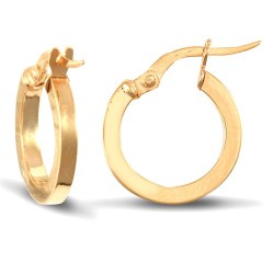 JER673A | 9ct Yellow Gold Square Tube Hoop Earrings