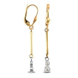 JER705 | 9ct Yellow And White Gold Drop Earrings