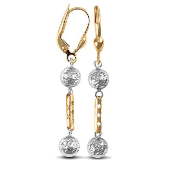 JER707 | 9ct Yellow And White Gold Drop Earrings