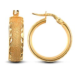 JER721A | 9ct Yellow Gold Court Hoop Earrings
