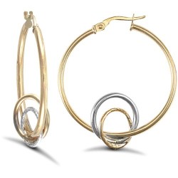 JER729 | 9ct Yellow And White Gold Hoop Earrings
