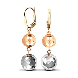 JER734 | 9ct Three Colour Gold Bead Drop Earrings