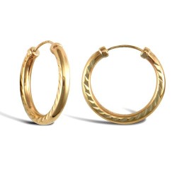 JER744A | 9ct Yellow Gold Hoop Earrings